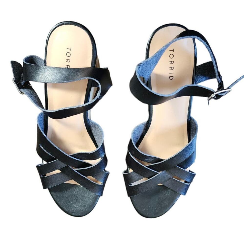 Torrid Black Platform Wedge Heels 10.5W
